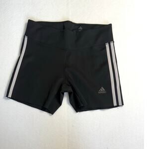 Adidas Climalite Black Womans Shorts Size Medium White Stripes on Side